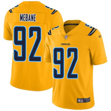 Los Angeles Chargers NFL Football Brandon Mebane Gold Jersey Men Limited 92 Inverted Legend